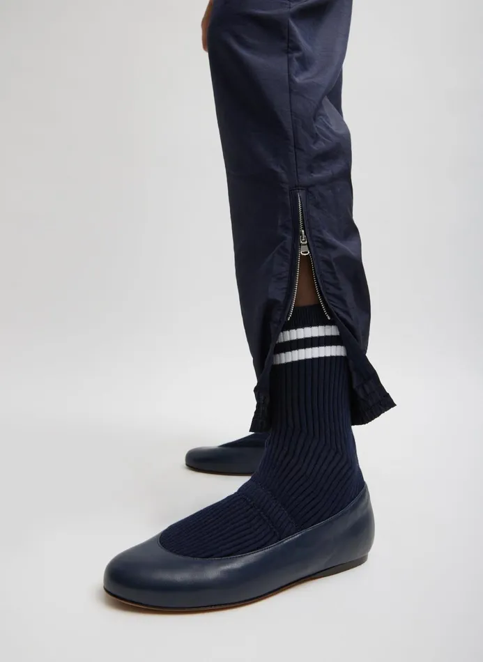 Women Pants and Shorts Tibi Crispy Nylon Kat Jogger Navy