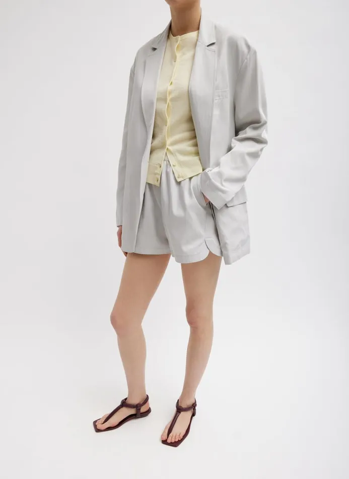 Women Pants and Shorts Tibi Drapey Suiting Pull On Short Stone