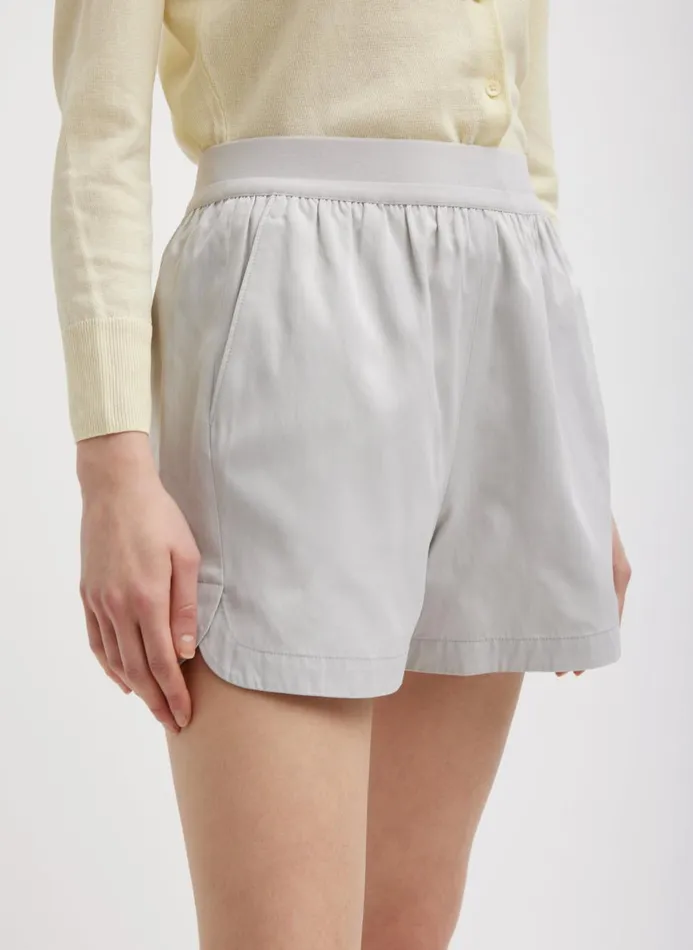 Women Pants and Shorts Tibi Drapey Suiting Pull On Short Stone