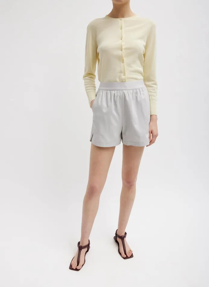 Women Pants and Shorts Tibi Drapey Suiting Pull On Short Stone