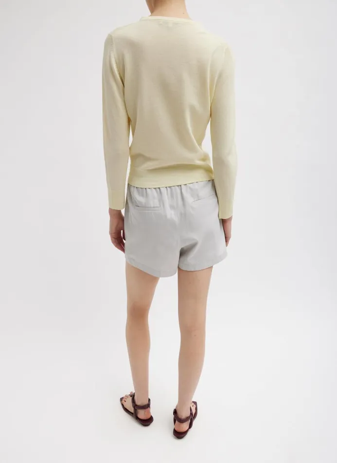 Women Pants and Shorts Tibi Drapey Suiting Pull On Short Stone