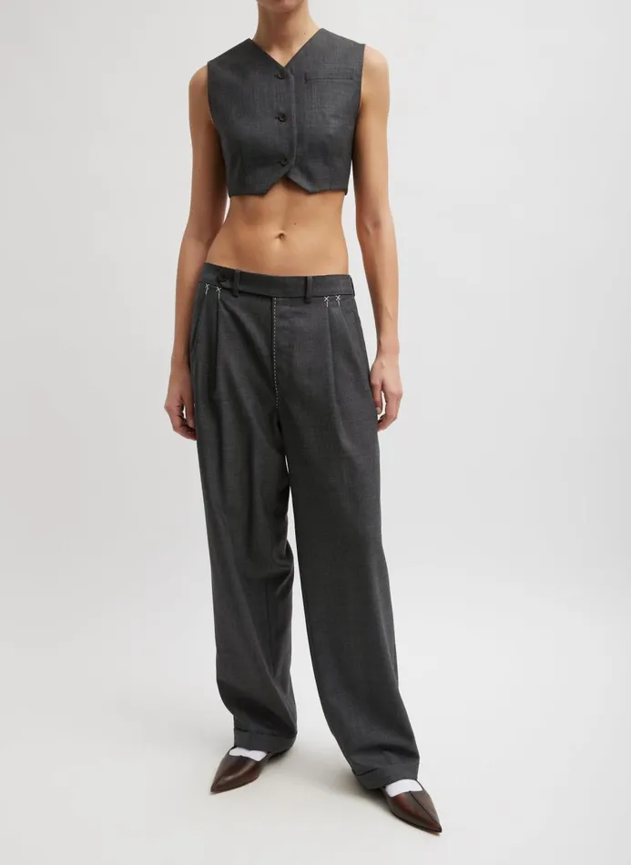 Women Pants and Shorts Tibi Ellis Suiting Derrick Trouser Grey Multi