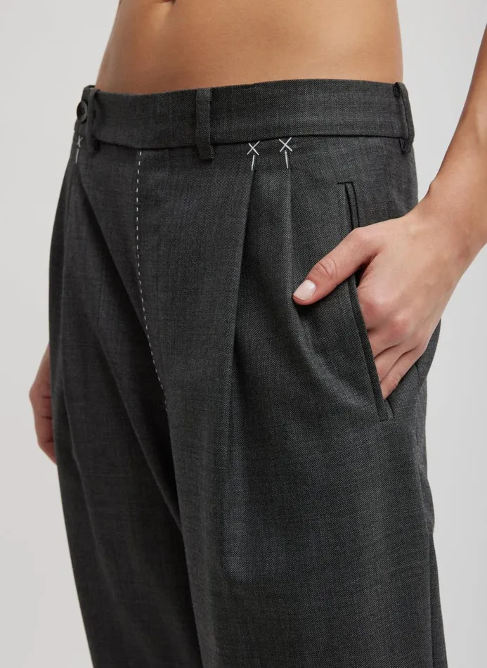 Women Pants and Shorts Tibi Ellis Suiting Derrick Trouser Grey Multi