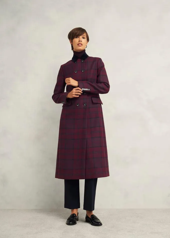 Women Patricia Wool Blend Coat Pink Multi Hobbs Coats and Jackets