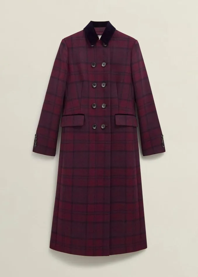 Women Patricia Wool Blend Coat Pink Multi Hobbs Coats and Jackets