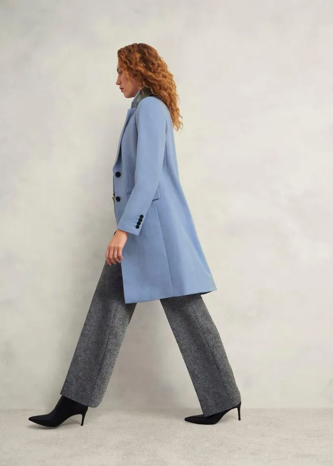 Women Petite Cavendish Wool Coat Pale Blue Hobbs Coats and Jackets