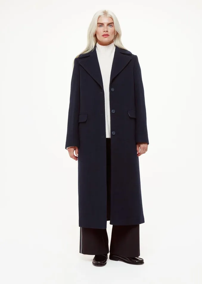 Women Petite Coats and Jackets Whistles Navy Petite Amalia Longline Coat