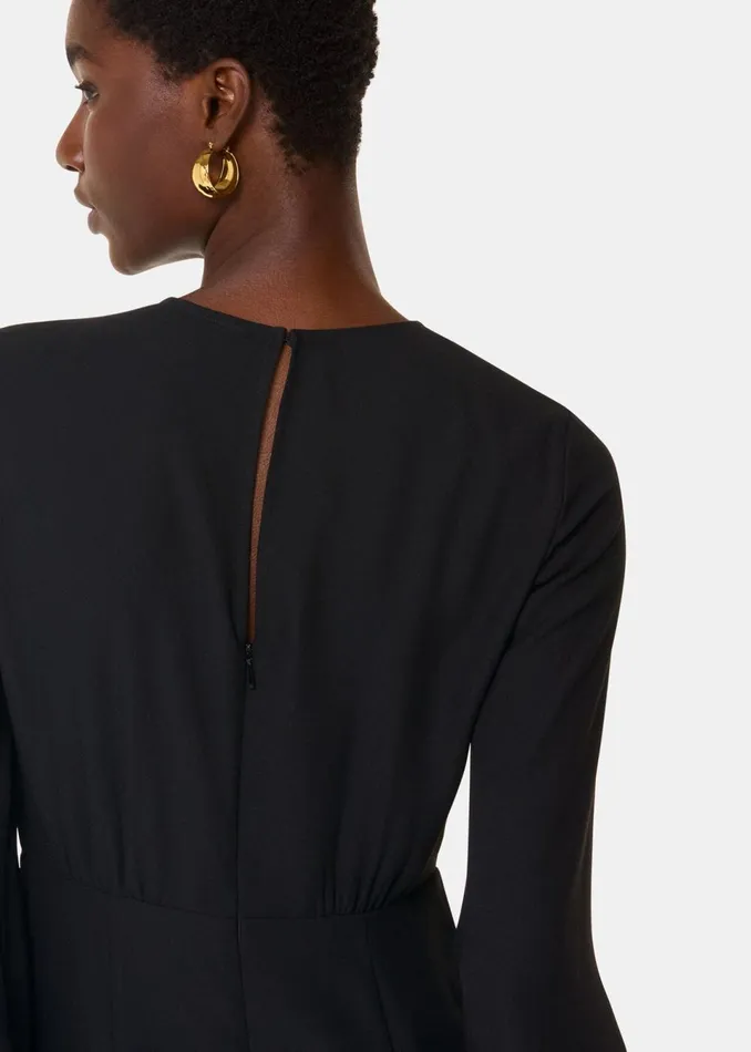 Women Petite Dresses and Jumpsuits Whistles Black Petite Bonnie Gathered Jumpsuit