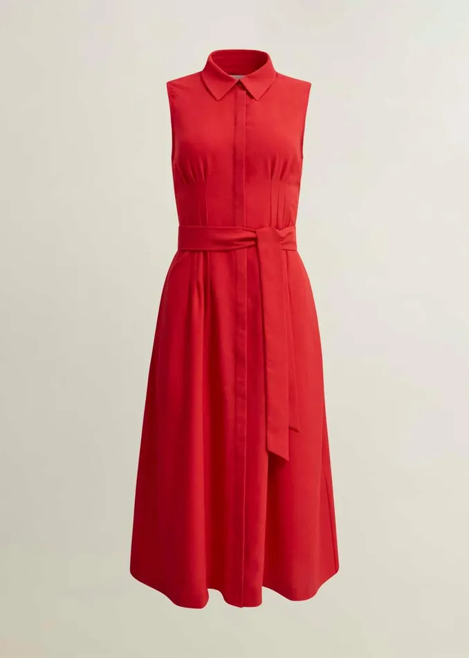 Women Petite Sandra Dress Begonia Red Hobbs Dresses and Jumpsuits