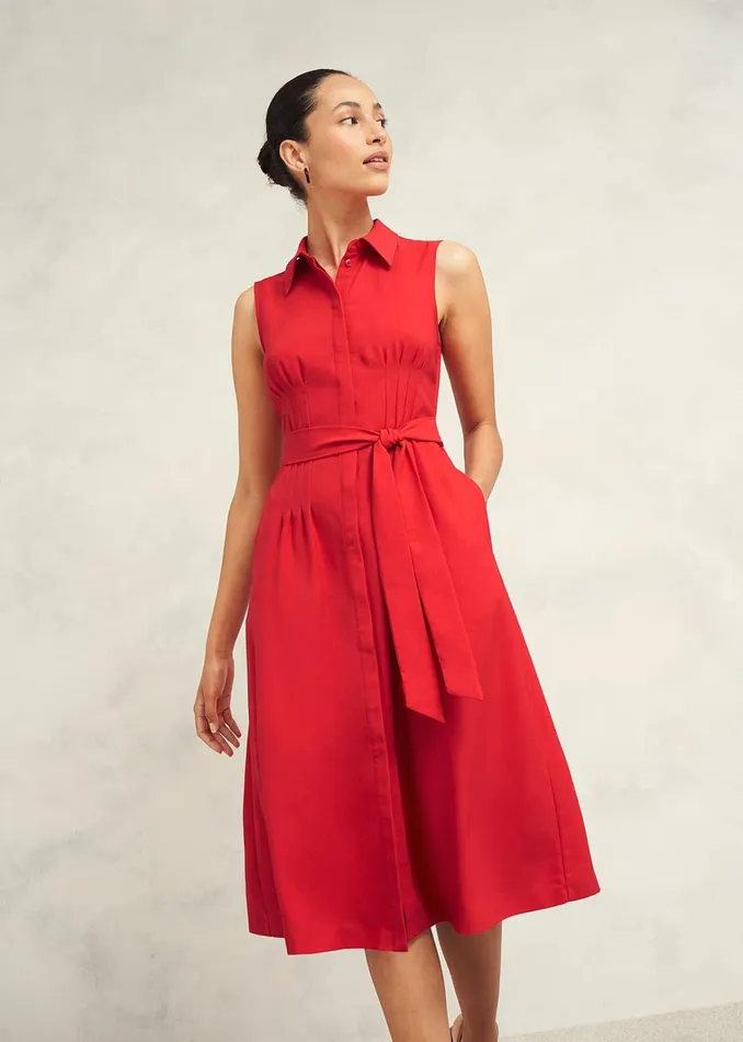 Women Petite Sandra Dress Begonia Red Hobbs Dresses and Jumpsuits