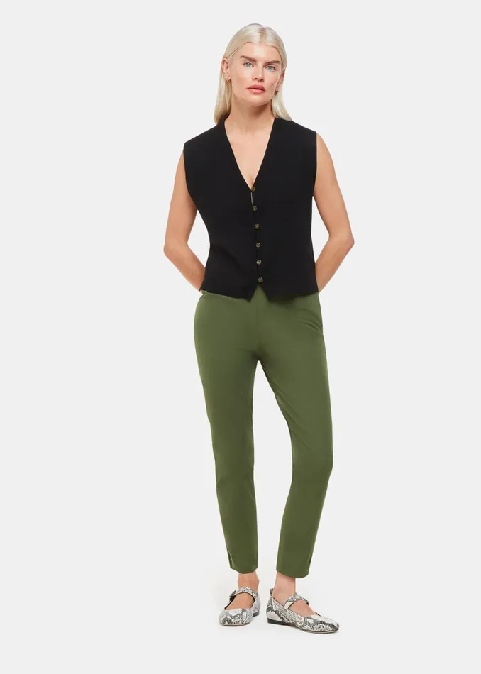Women Petite Trousers and Jeans Whistles Khaki Petite Super Stretch Trouser