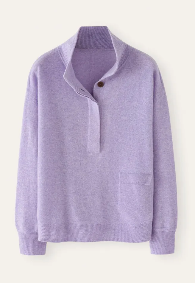 Women Pocketdetail Sweater Soft Lavender Poetry Fashion Sweaters