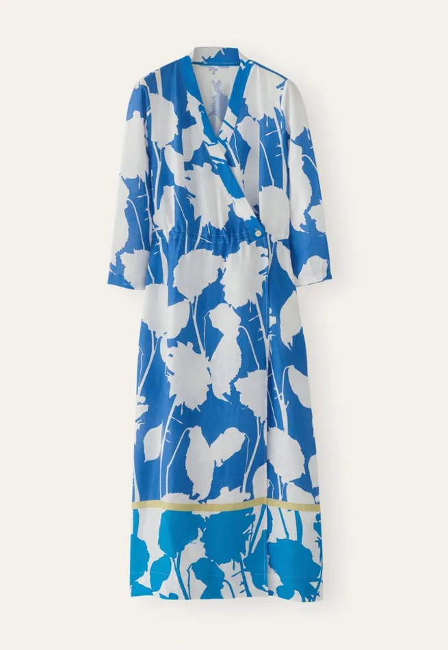 Women Printed Wrapdress Marine White Poetry Fashion Dresses and Skirts