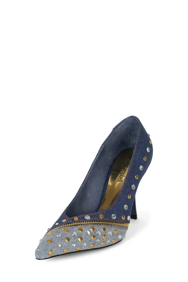 Women Pump Jeffrey Campbell GIMMEMORE Blue Denim Multi