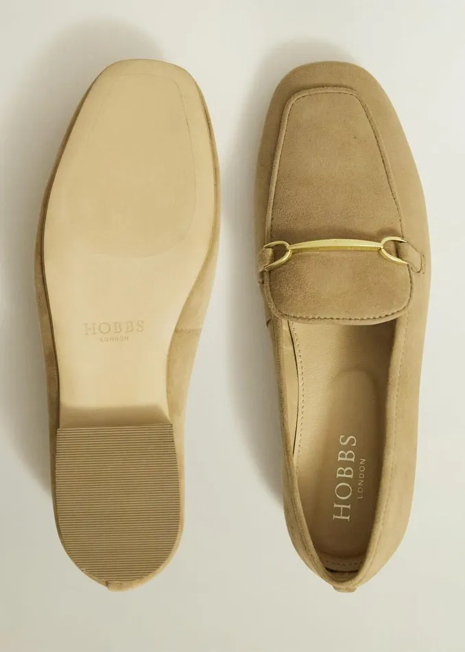 Women Raegan Suede Loafers Camel Hobbs Flats