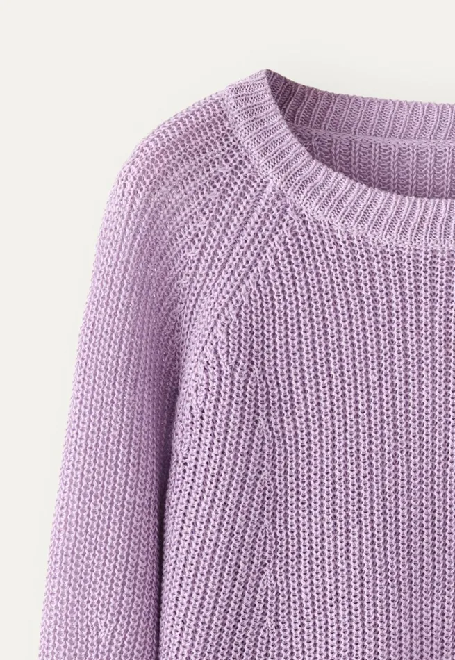 Women Raglansleeve Sweater Pink Lilac Poetry Fashion Sweaters