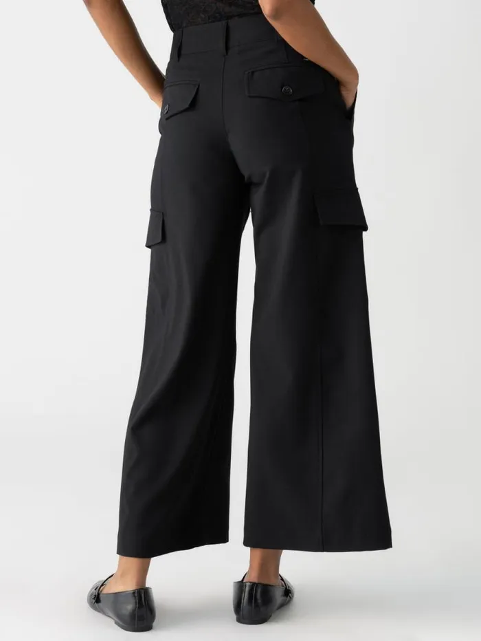 Women Rebel Wide Leg Standard Rise Crop Pant Black Sanctuary Clothing Pants