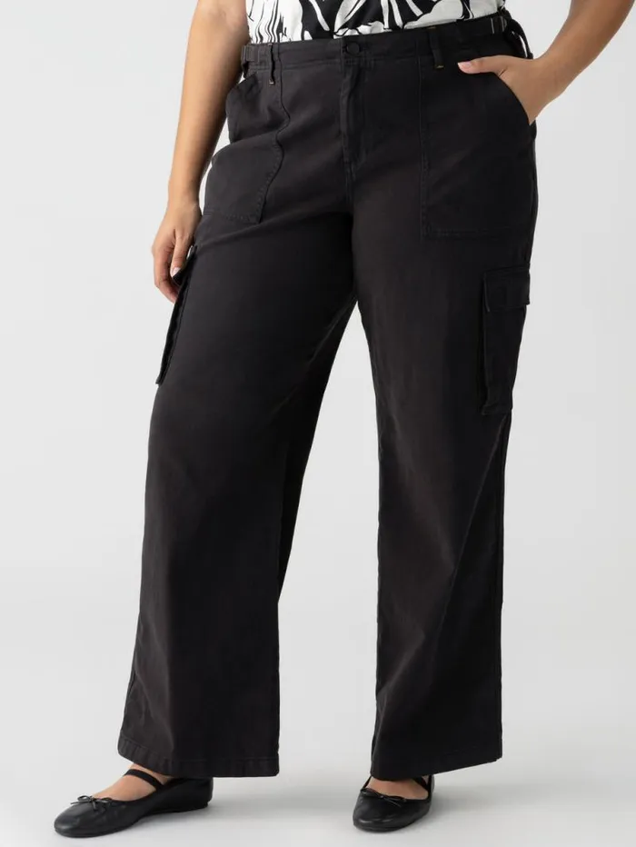 Women Reissue Cargo Standard Rise Pant Black Inclusive Collection Sanctuary Clothing Pants