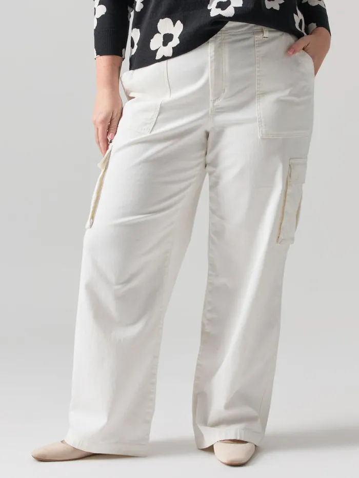 Women Reissue Cargo Standard Rise Pant Powdered Sugar Inclusive Collection Sanctuary Clothing Pants