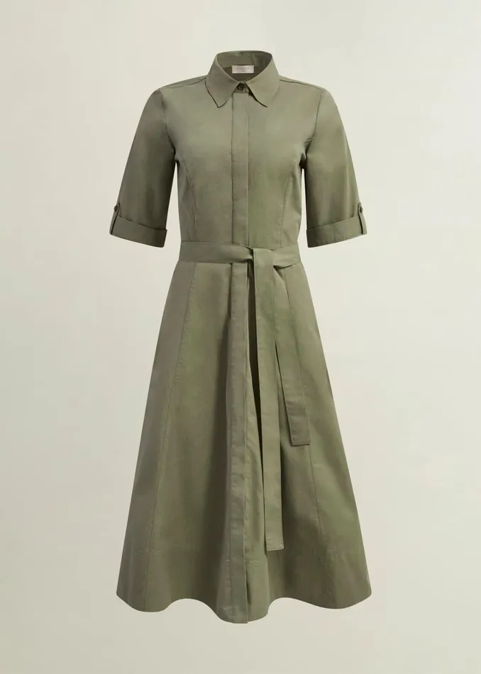 Women Riley Cotton Dress Sage Green Hobbs Dresses and Jumpsuits
