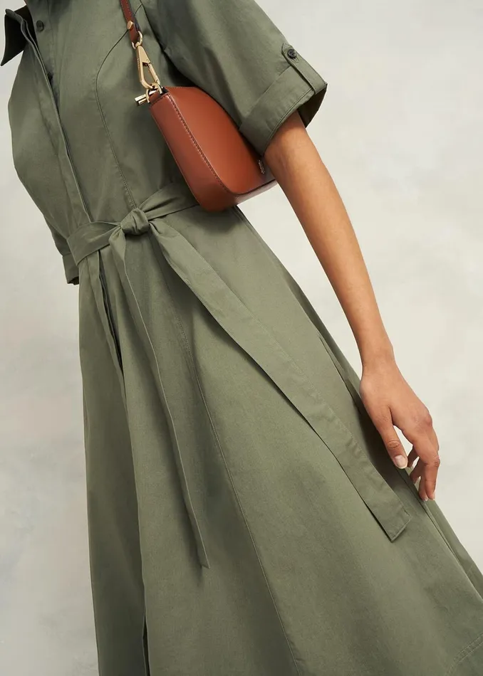 Women Riley Cotton Dress Sage Green Hobbs Dresses and Jumpsuits