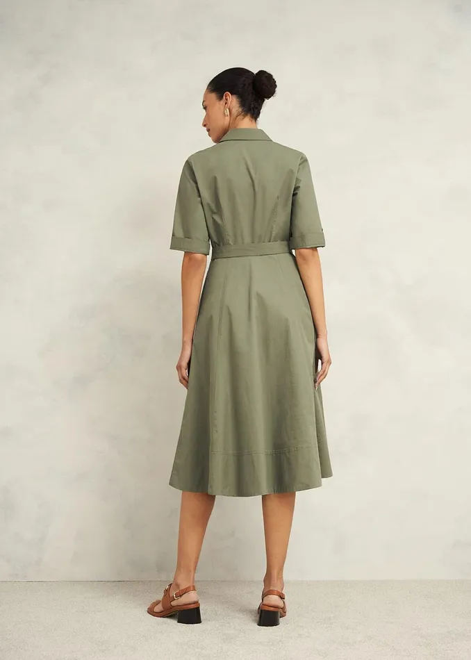 Women Riley Cotton Dress Sage Green Hobbs Dresses and Jumpsuits