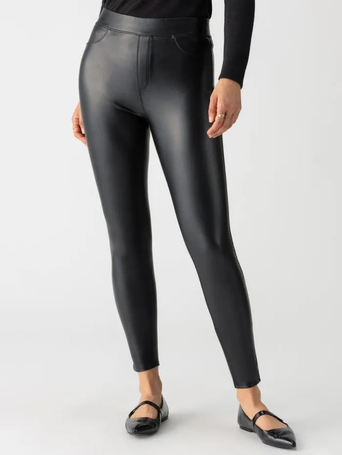 Women Runway Semi High Rise Legging Slick Black Sanctuary Clothing Leggings