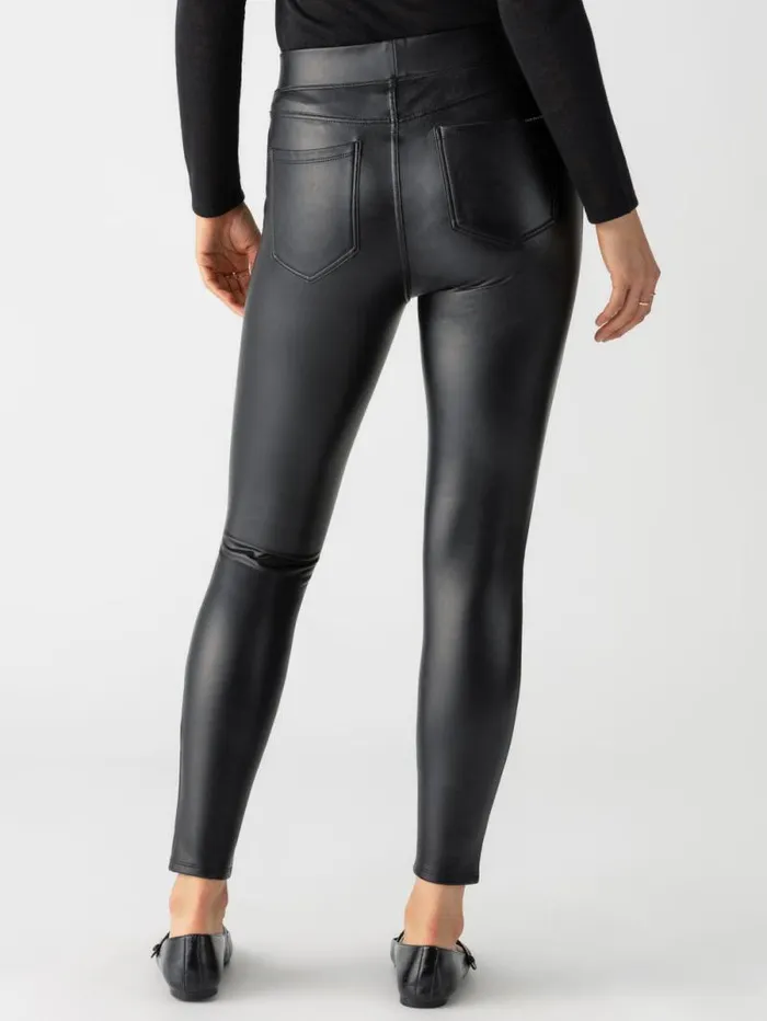 Women Runway Semi High Rise Legging Slick Black Sanctuary Clothing Leggings
