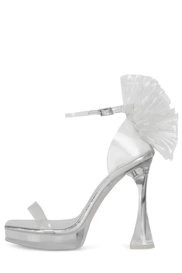 Women Sandal Jeffrey Campbell DREAMING Clear Silver