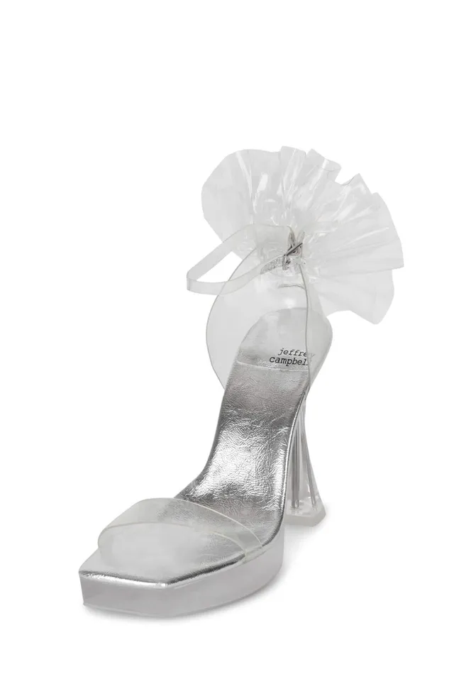 Women Sandal Jeffrey Campbell DREAMING Clear Silver