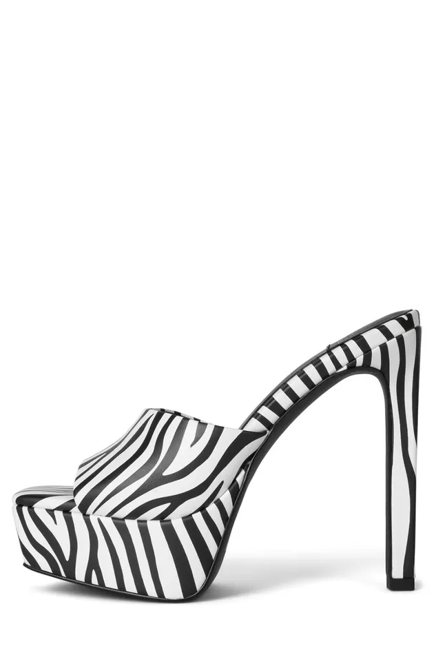 Women Sandal Jeffrey Campbell GOINGGLAM Black White Zebra