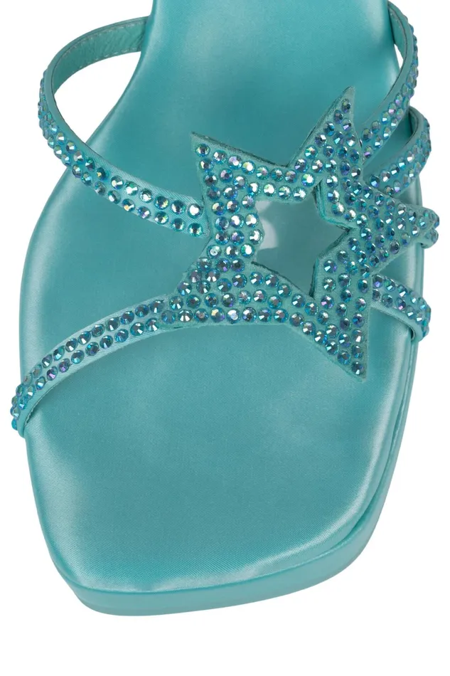 Women Sandal Jeffrey Campbell MEGASTAR Blue Satin Blue
