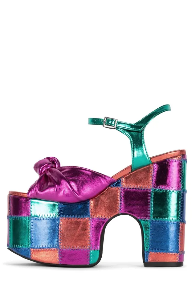 Women Sandal Jeffrey Campbell RISKYBZLP Bright Metallic Multi