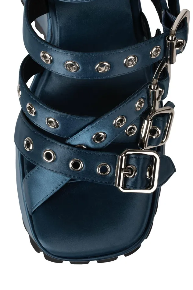 Women Sandal Jeffrey Campbell VOIDOID Blue Satin