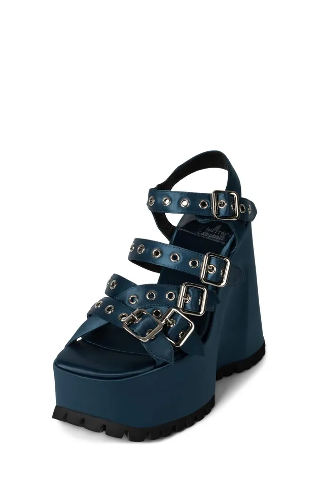 Women Sandal Jeffrey Campbell VOIDOID Blue Satin