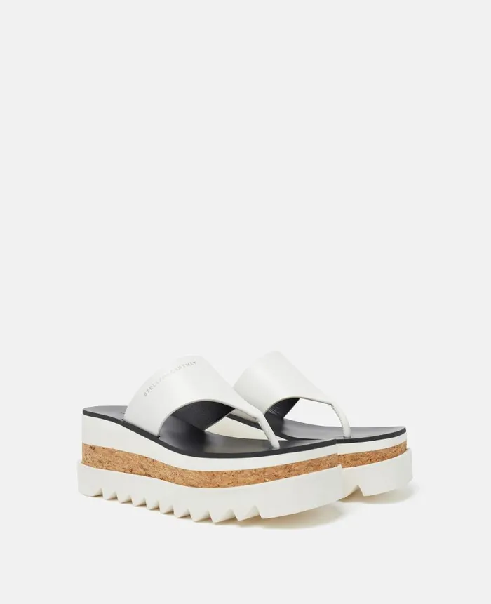 Women Sandals Stella McCartney SneakElyse Platform Thong Sandals White Women Sandals Stella McCartney SneakElyse Platform Thong Sandals White