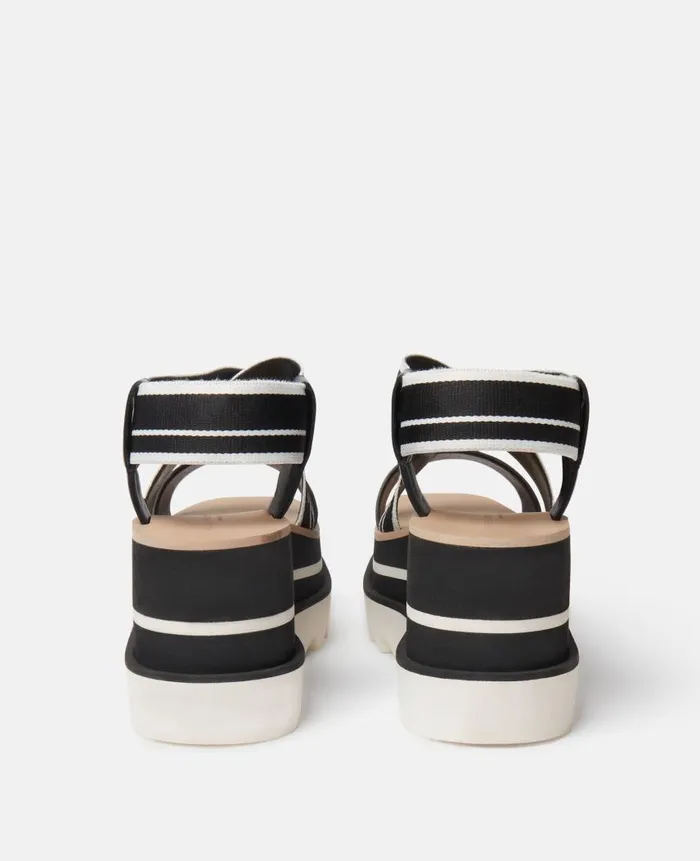 Women Sandals Stella McCartney SneakElyse Striped Platform Sandals Blackwhite