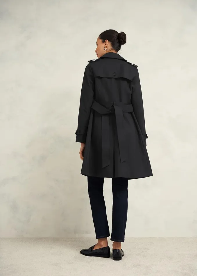 Women Saskia Shower Resistant Trench Coat Black Hobbs Coats and Jackets