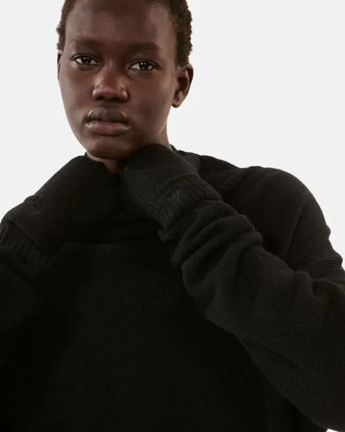 Women Scarves The Kooples Black Cashmere Gloves Black