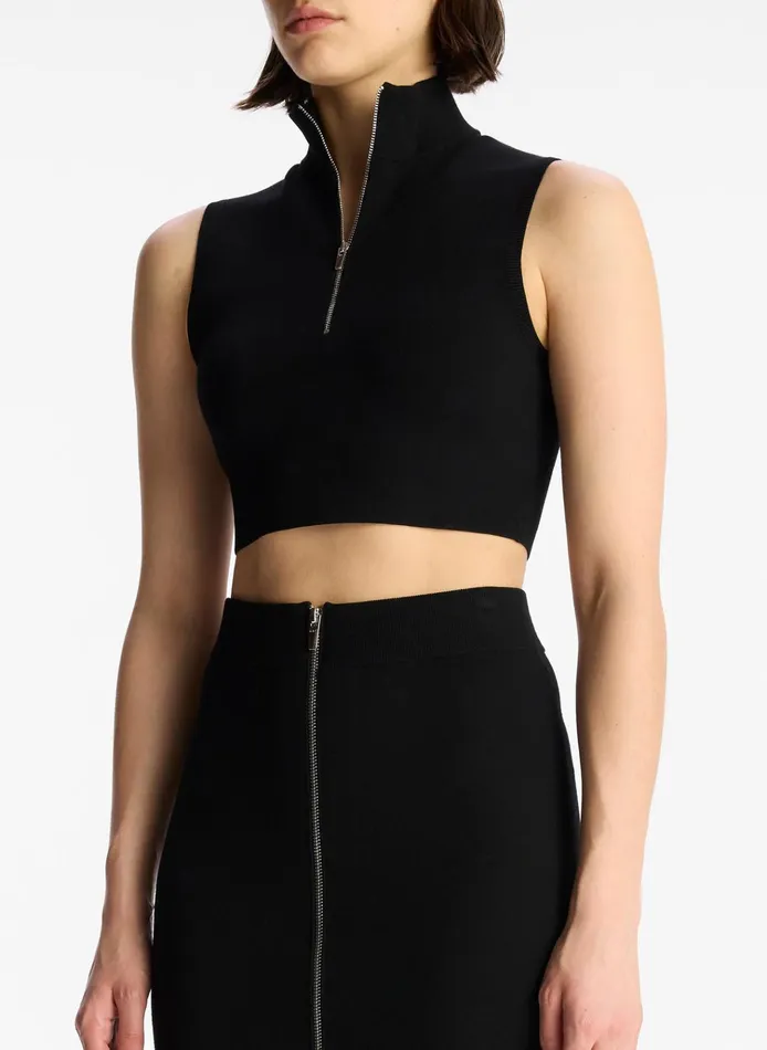 Women Sets ALC Pierre Cropped Knit Top Black