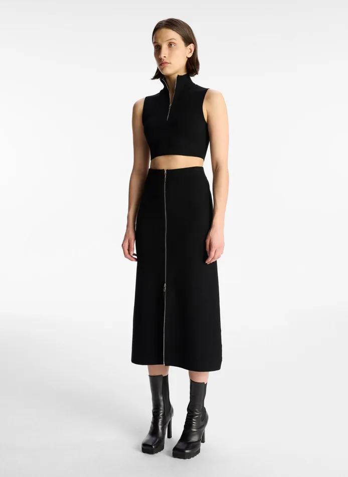 Women Sets ALC Pierre Cropped Knit Top Black
