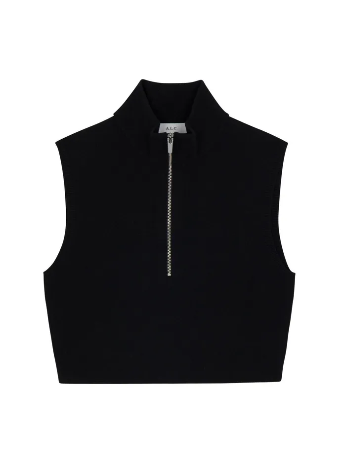 Women Sets ALC Pierre Cropped Knit Top Black