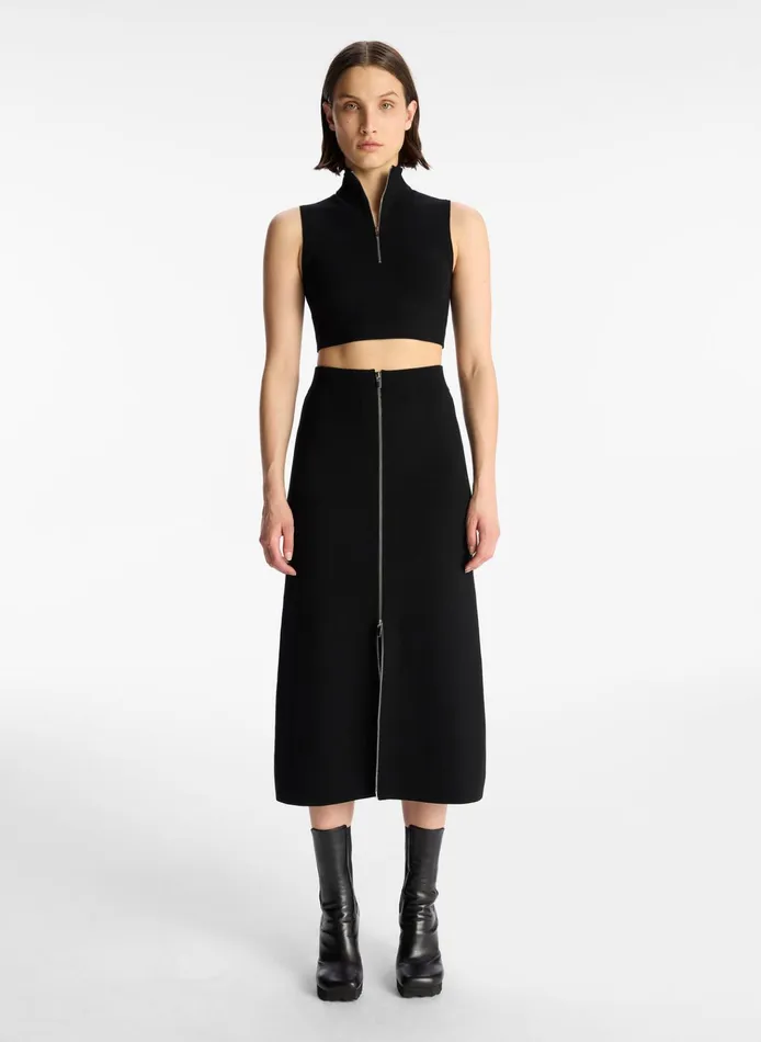 Women Sets ALC Pierre Cropped Knit Top Black