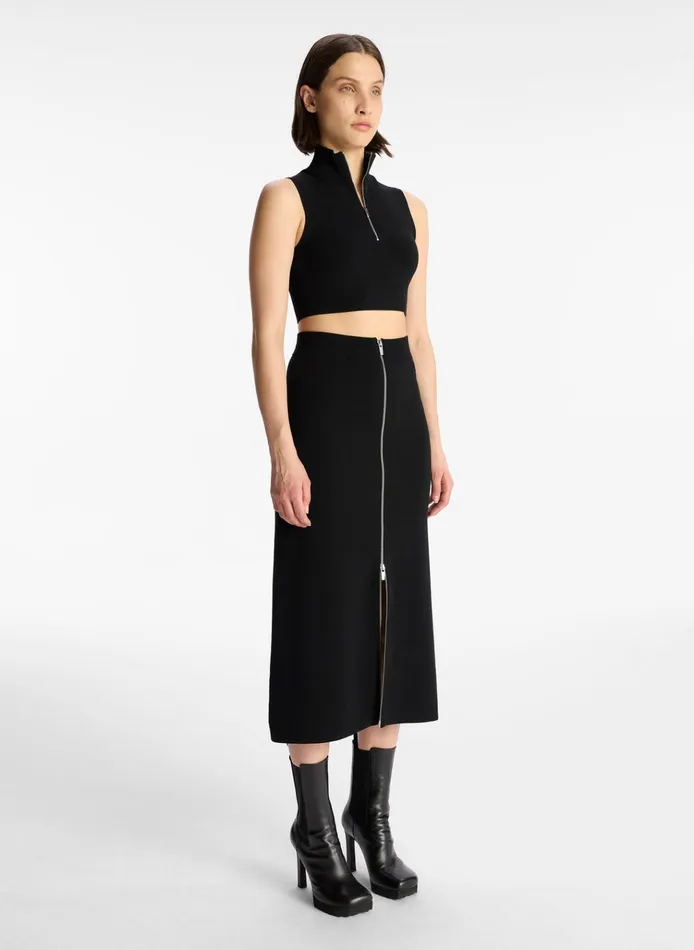 Women Sets ALC Pierre Cropped Knit Top Black