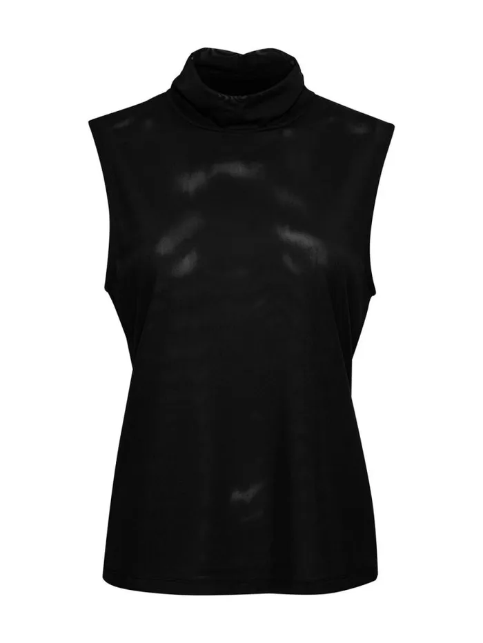 Women Shirred Neck Mesh Tank Black Sanctuary Clothing Tees and Tops Women Shirred Neck Mesh Tank Black Sanctuary Clothing Tees and Tops