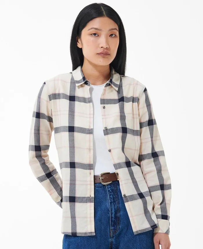 Women Shirts and Blouses Barbour Moorland Shirt Cloudclassic Black Cherry