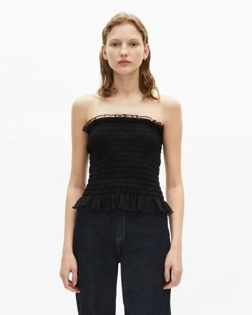 Women Shirts and Tops The Kooples Black Bustier Top Black