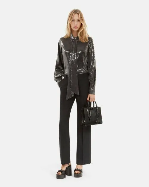 Women Shirts and Tops The Kooples Gray Sequin Shirt Grey