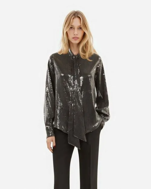 Women Shirts and Tops The Kooples Gray Sequin Shirt Grey