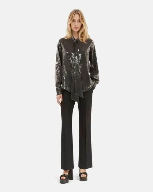 Women Shirts and Tops The Kooples Gray Sequin Shirt Grey